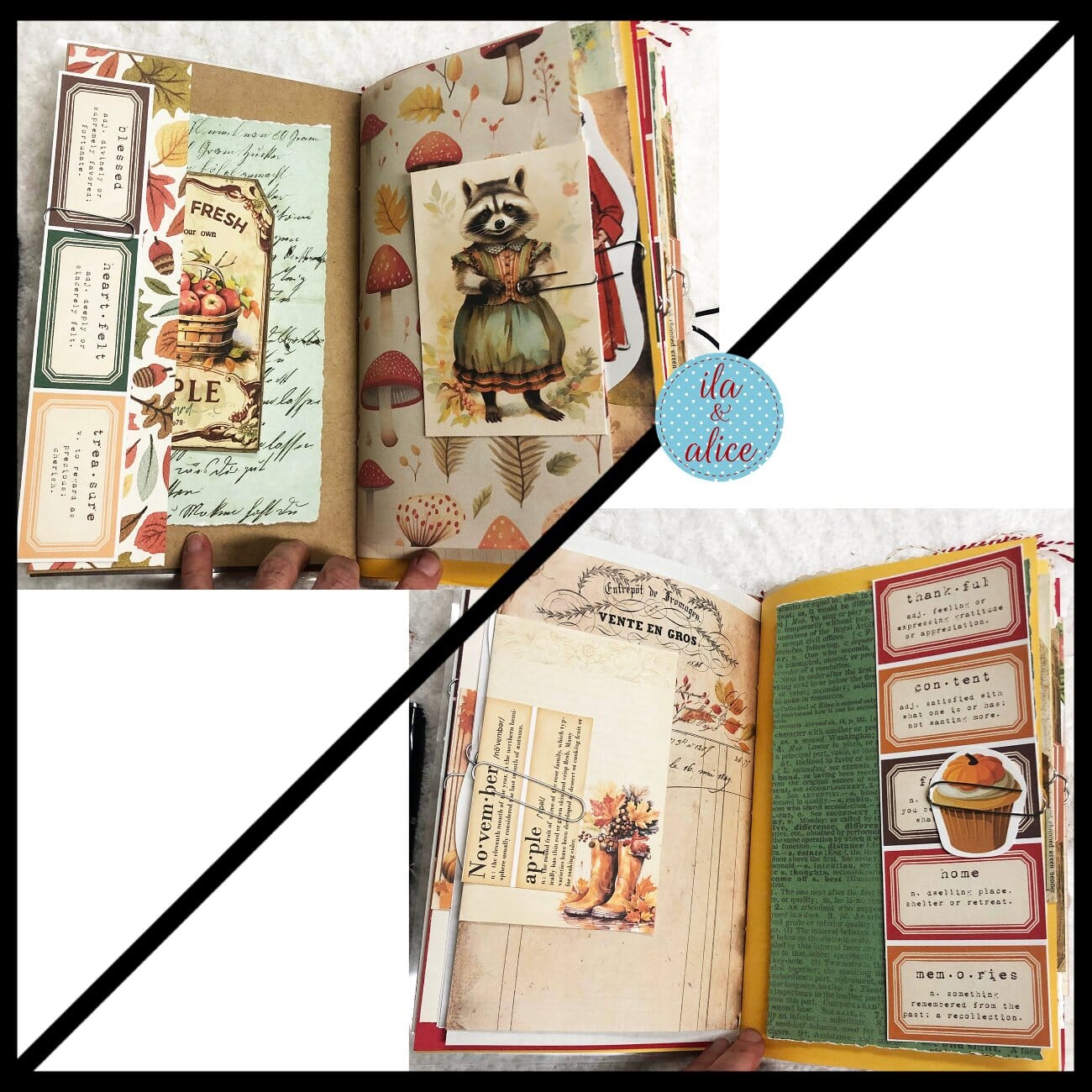 Autumn Themed Junk Journal w Squirrel Journal ila & alice