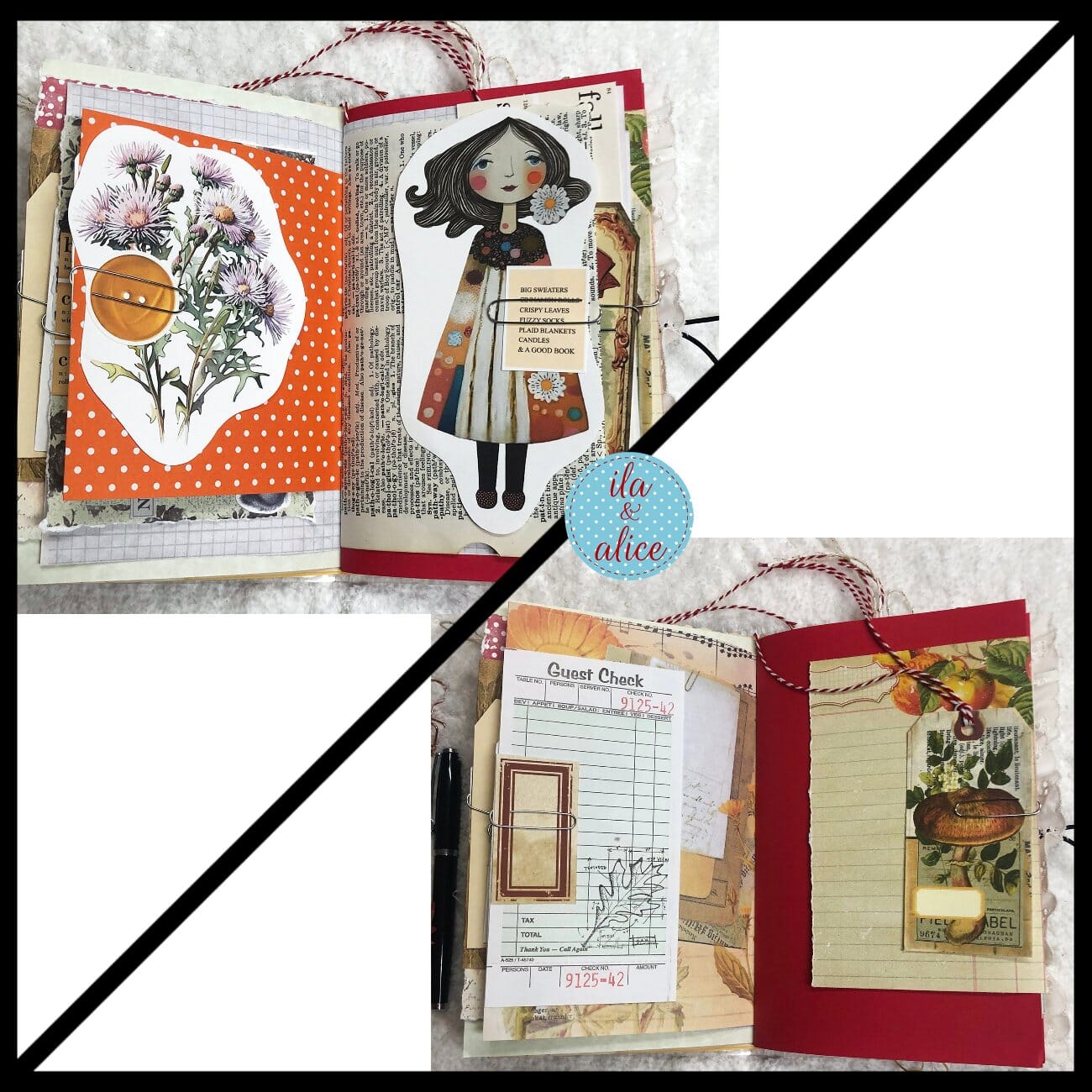 Autumn Themed Junk Journal w Fall Trees Journal ila & alice