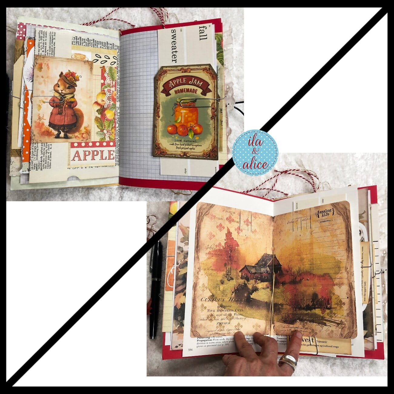 Autumn Themed Junk Journal w Squirrel Journal ila & alice