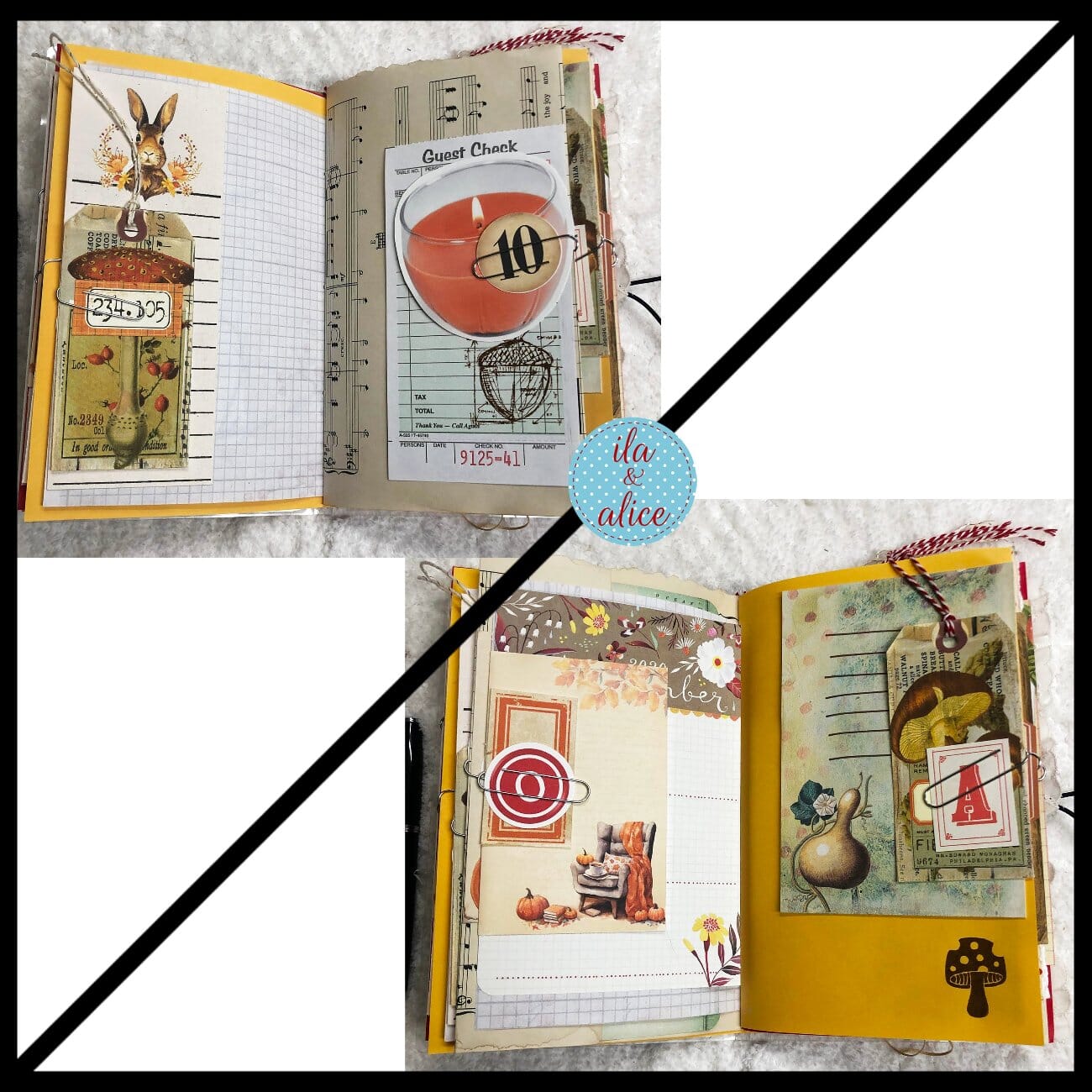 Autumn Themed Junk Journal w Mushrooms Journal ila & alice