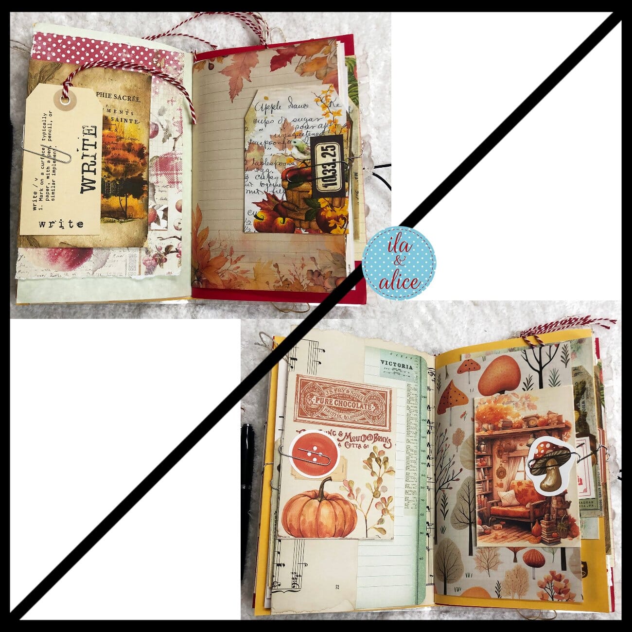 Autumn Themed Junk Journal w Fall Trees Journal ila & alice