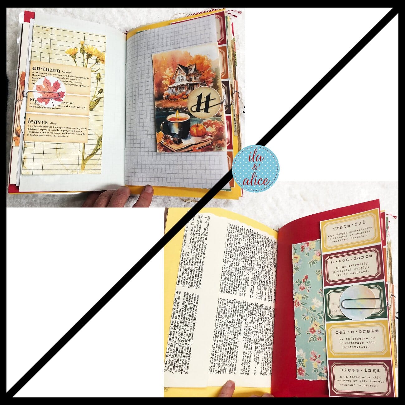 Autumn Themed Junk Journal w Squirrel Journal ila & alice