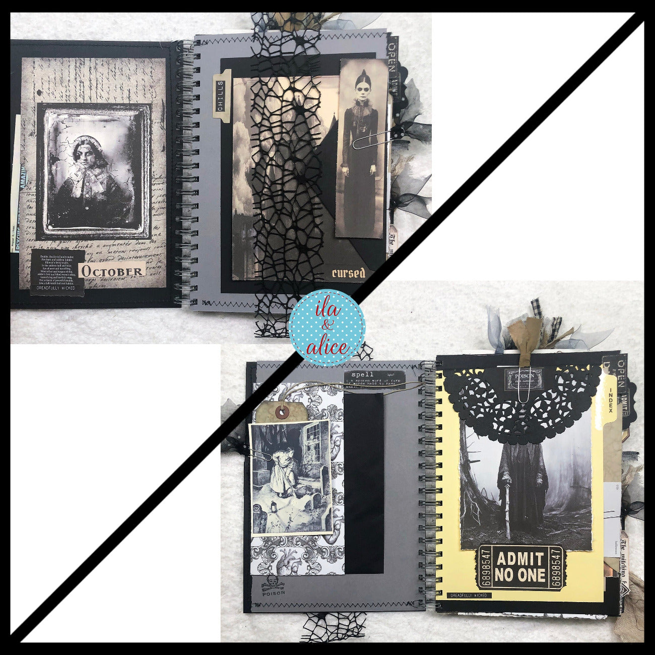 Macabre Witch Halloween Junk Journal with Ghosts & Ghouls Journal ila & alice