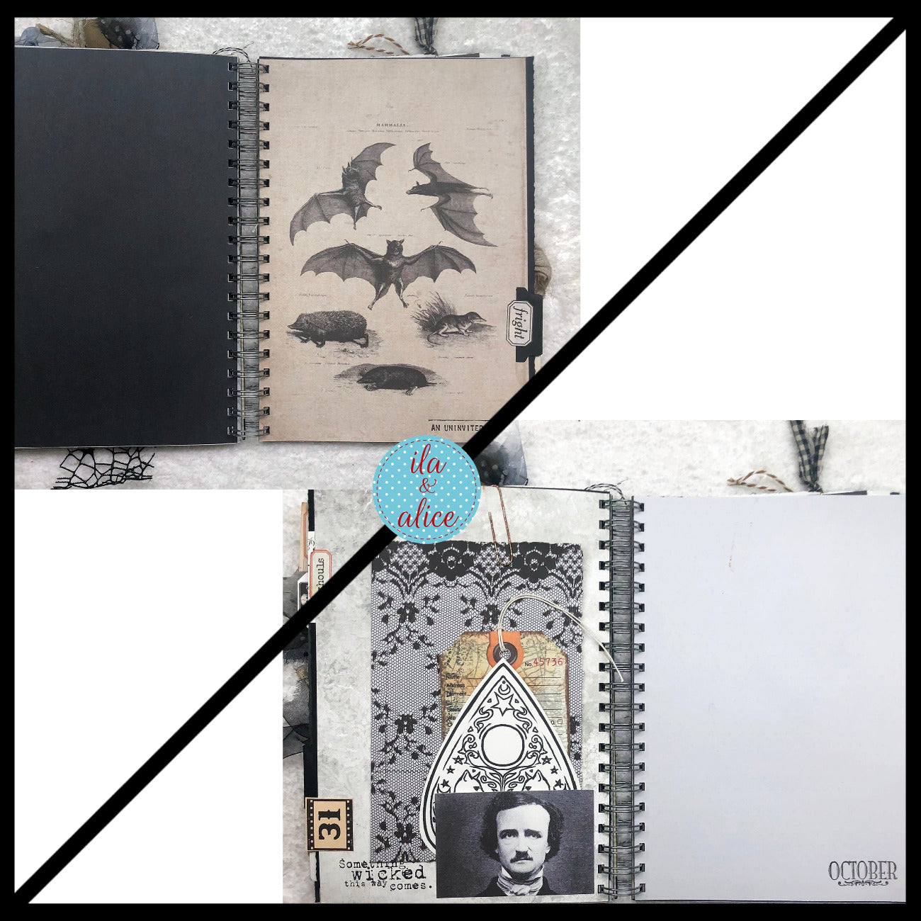 Creepy Witches Halloween Junk Journal with Ghosts & Ghouls Journal ila & alice