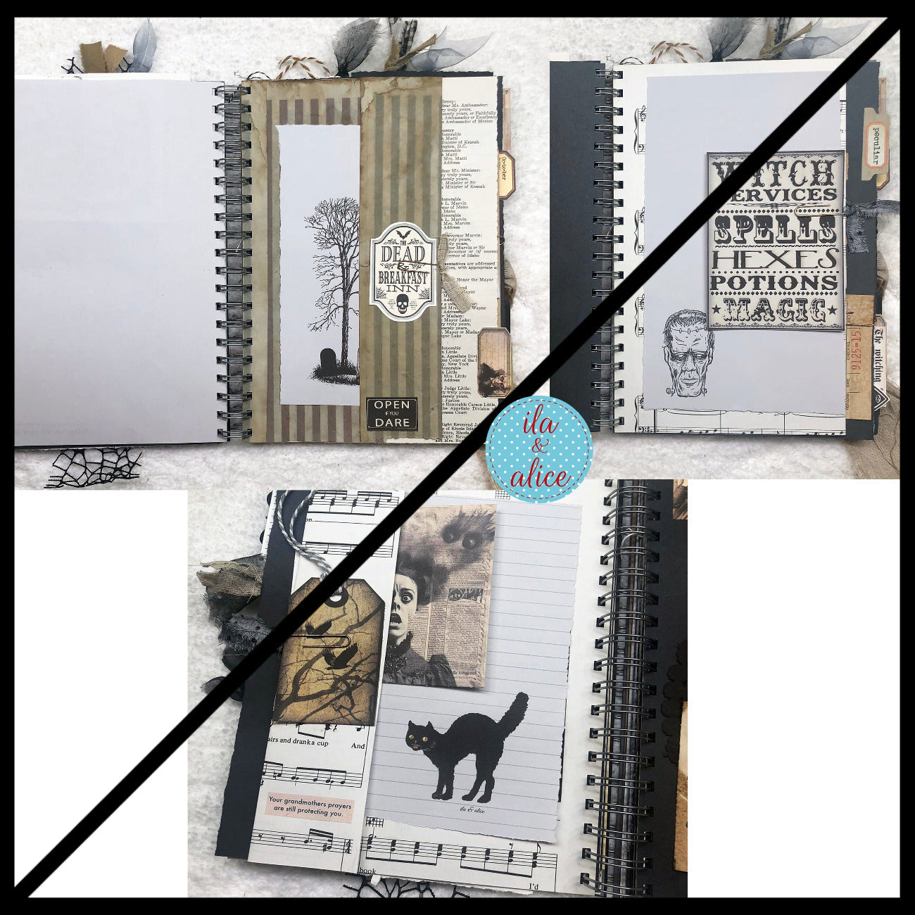 Macabre Witch Halloween Junk Journal with Ghosts & Ghouls Journal ila & alice