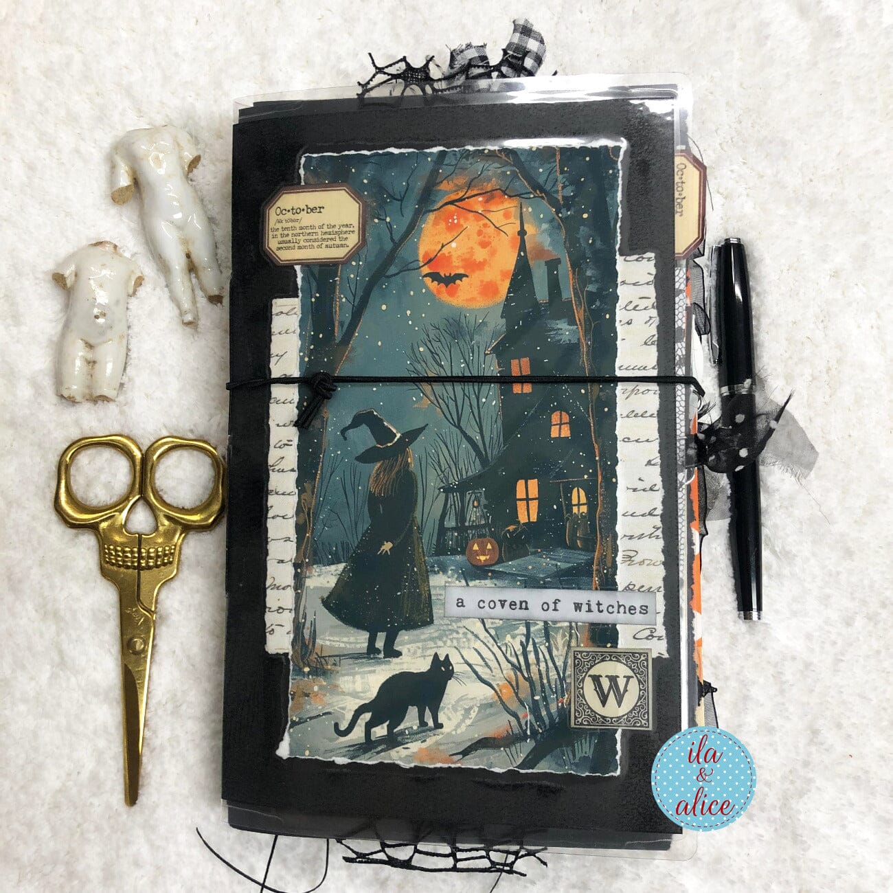 Cute Witch & Black Cat Halloween Journal No. 4 – ila & alice