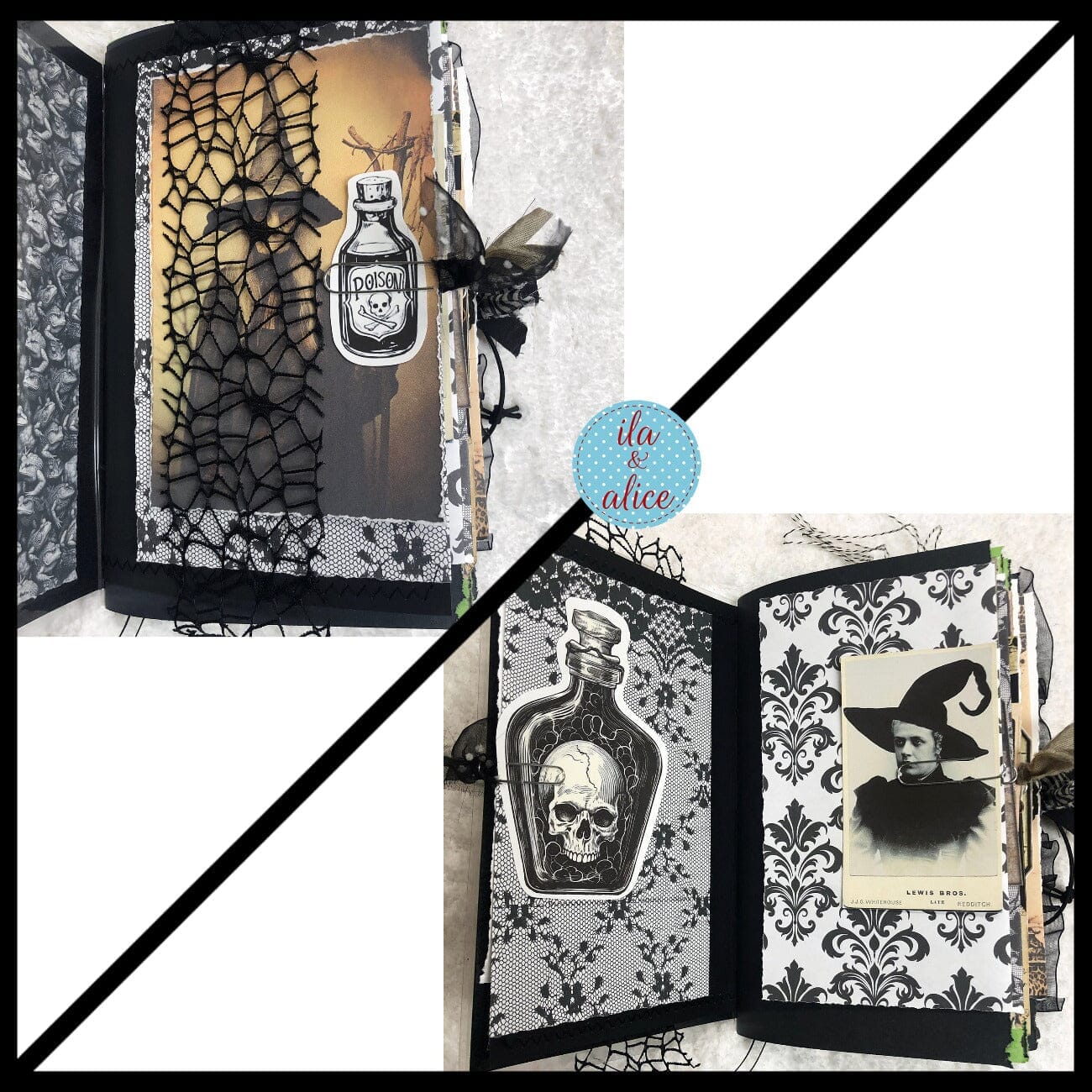 Dark Witch Halloween Junk Journal Filled with Witch Ephemera #4 Journal ila & alice