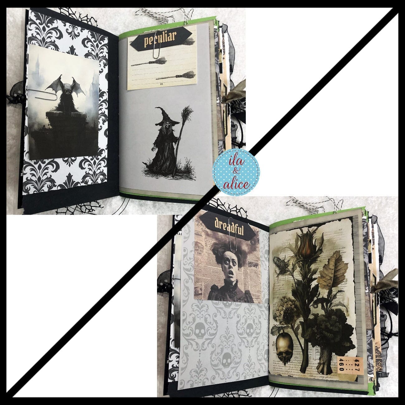 Dark Witch Halloween Junk Journal Filled with Witch Ephemera #4 Journal ila & alice