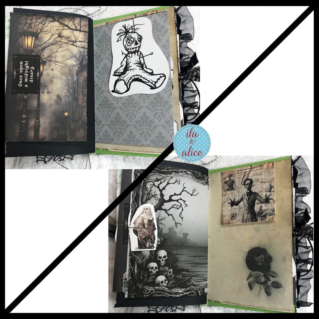 Dark Witch Halloween Junk Journal Filled with Witch Ephemera #4 Journal ila & alice