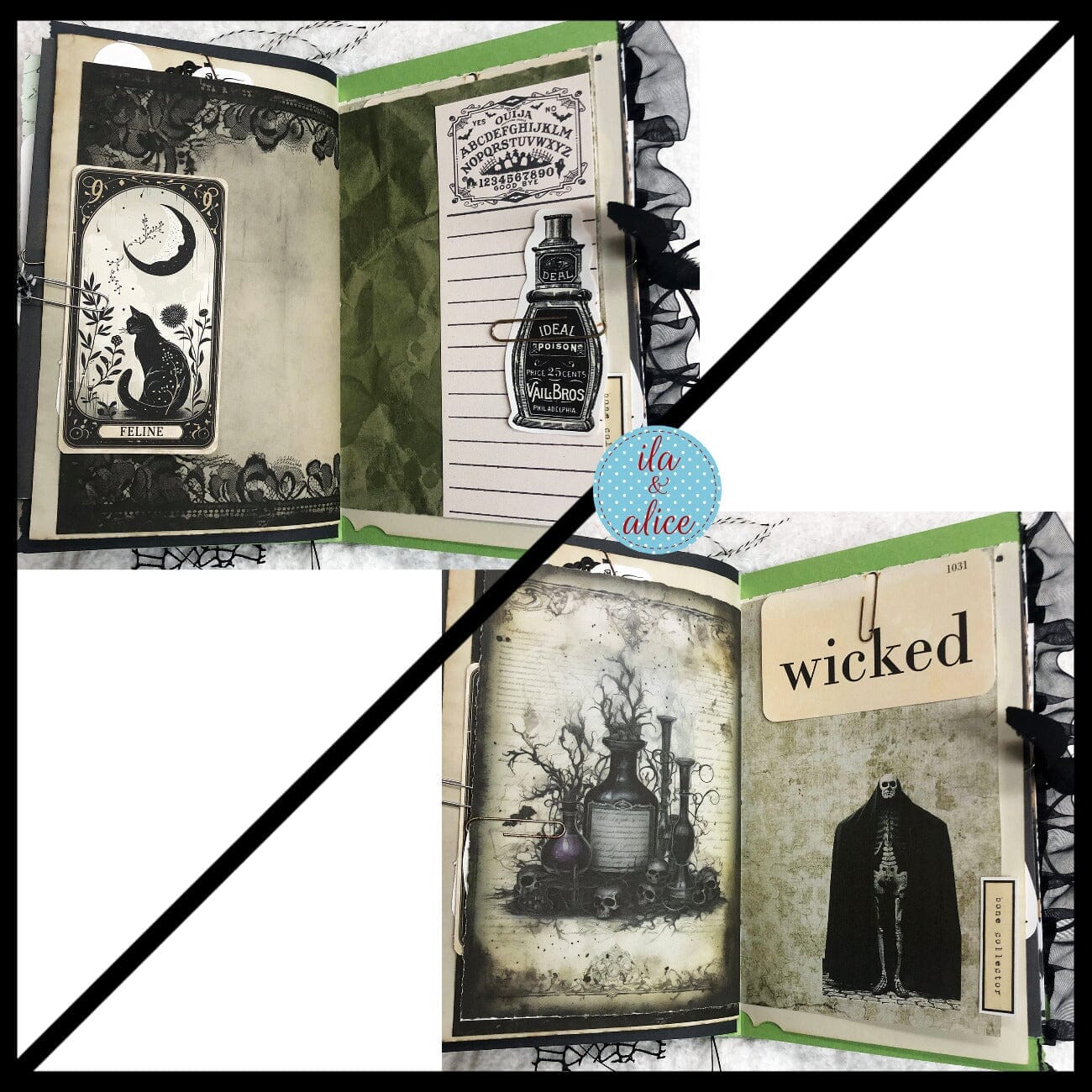 Dark Witch Halloween Junk Journal Filled with Witch Ephemera #4 Journal ila & alice