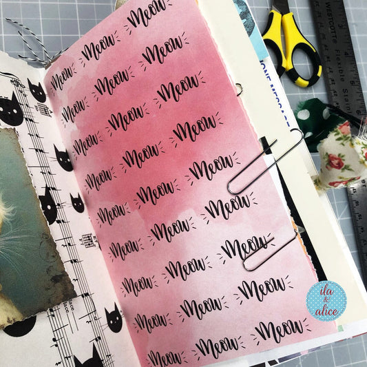 Digital Cat Junk Journal Paper-Pink-5 Papers Journal ila & alice