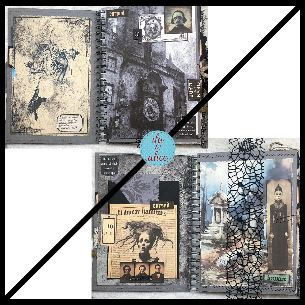 Spooky & Eerie Halloween Junk Journal with Ghosts & Ghouls Journal ila & alice