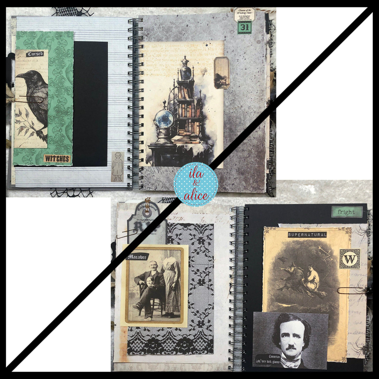 Spooky & Eerie Halloween Junk Journal with Ghosts & Ghouls Journal ila & alice