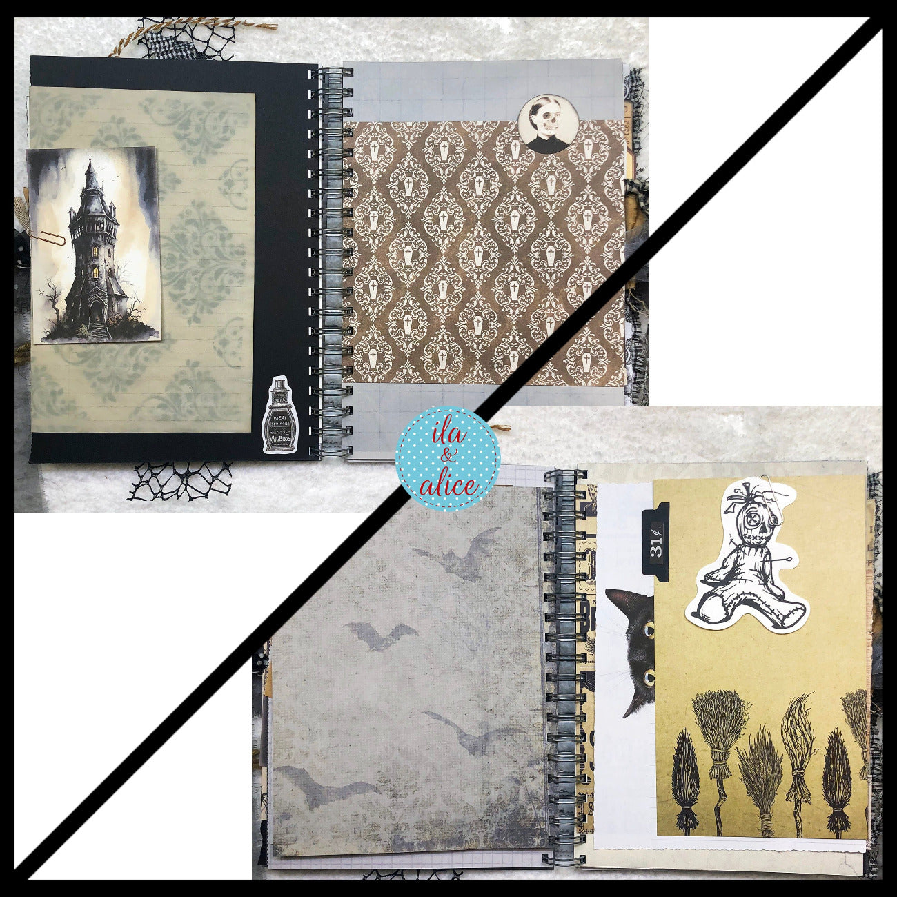 Spooky & Eerie Halloween Junk Journal with Ghosts & Ghouls Journal ila & alice