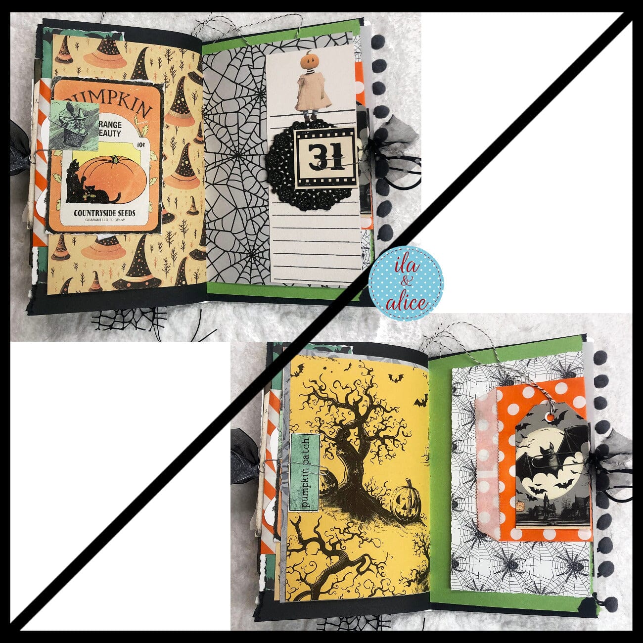 Haunted House Under a Full Moon Halloween Junk Journal #1 Journal ila & alice