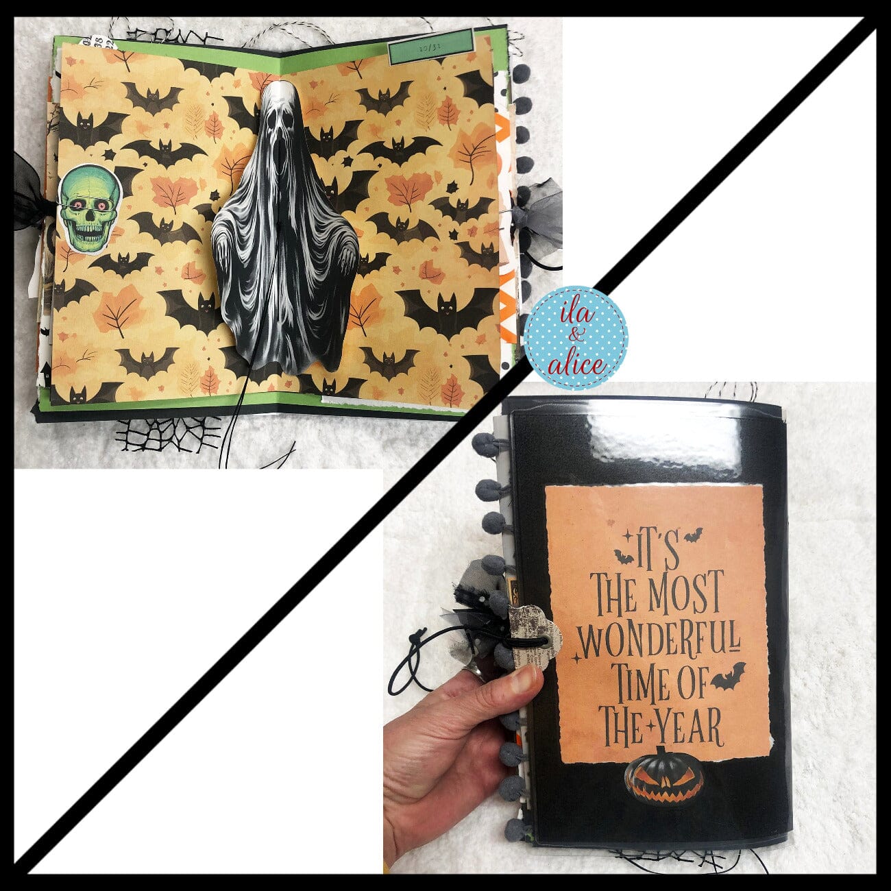 Haunted House Under a Full Moon Halloween Junk Journal #4 Journal ila & alice