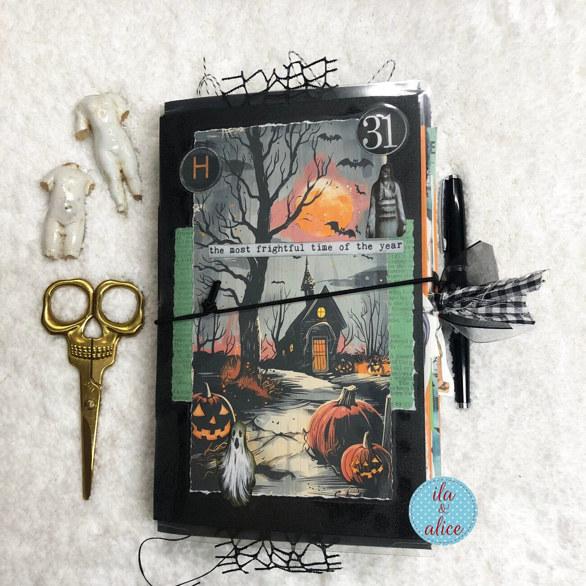 Haunted House Under a Full Moon Halloween Junk Journal #4 Journal ila & alice