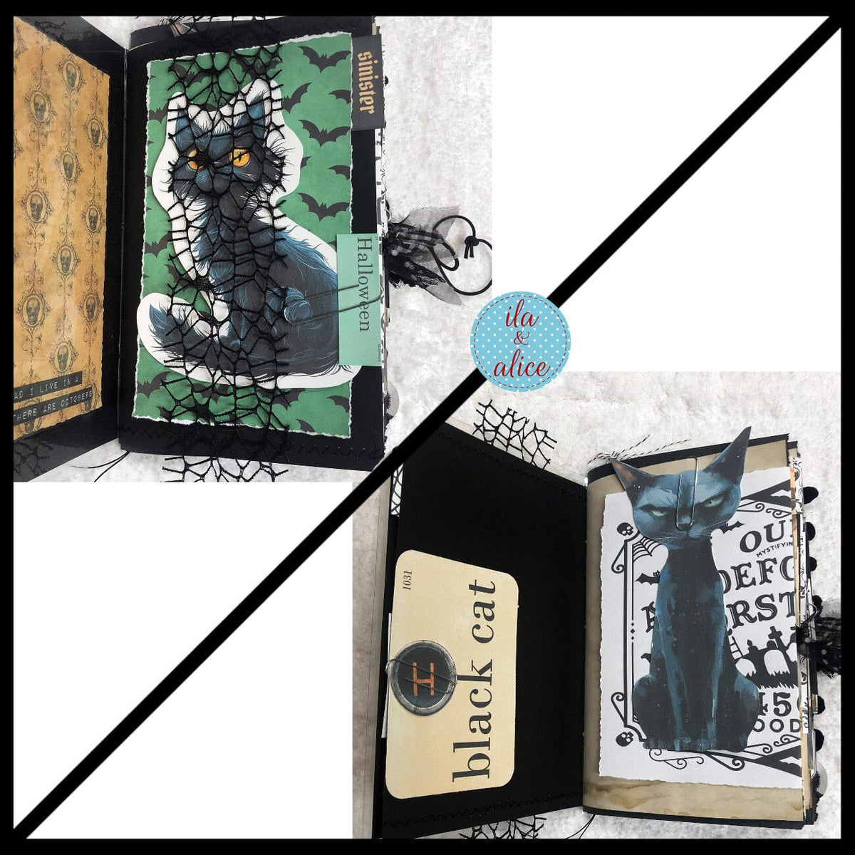 Dedicated to Black Cats Halloween Junk Journal Filled #4 Journal ila & alice