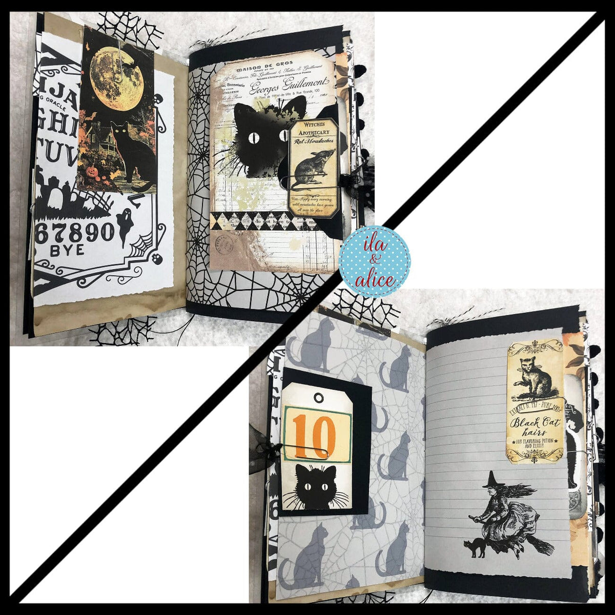 Dedicated to Black Cats Halloween Junk Journal Filled #4 Journal ila & alice