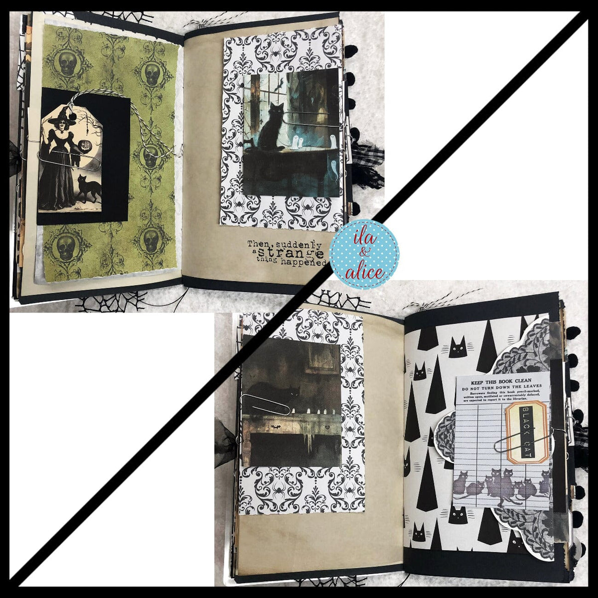 Dedicated to Black Cats Halloween Junk Journal Filled #2 Journal ila & alice