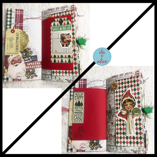 Christmas Soft Cover Junk Journal with Vintage Ornaments Journal ila & alice