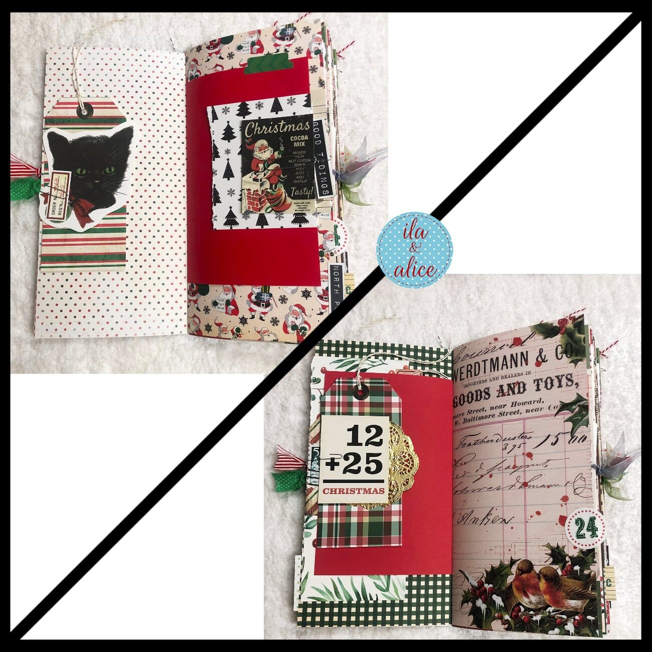 Christmas Soft Cover Junk Journal with Advent Numbers Journal ila & alice
