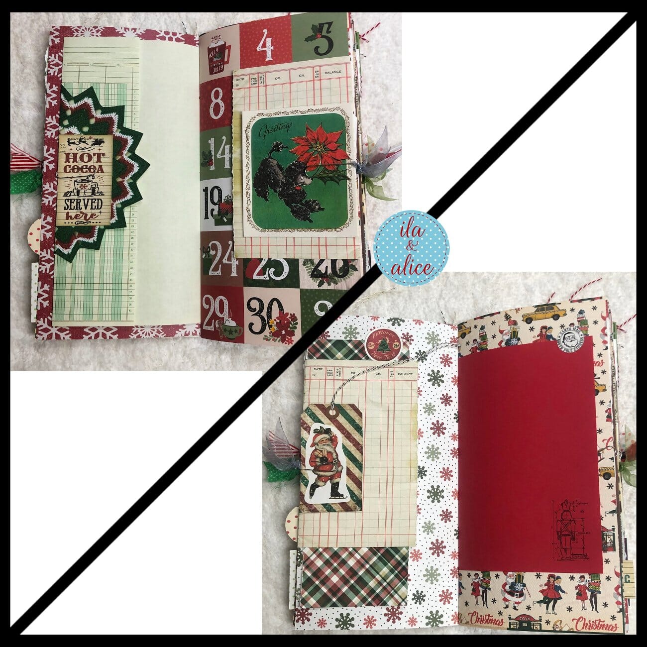 Christmas Soft Cover Junk Journal with Advent Numbers Journal ila & alice