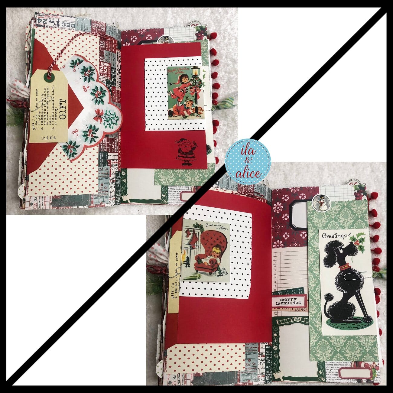 Christmas Soft Cover Junk Journal with Advent Numbers Journal ila & alice