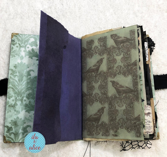 Handmade Eerie Halloween Gothic junk journal