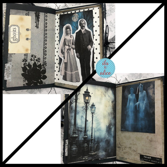 Creepy Dark & Gloomy Winter Junk Journal w Spooky Collage Cover Journal ila & alice