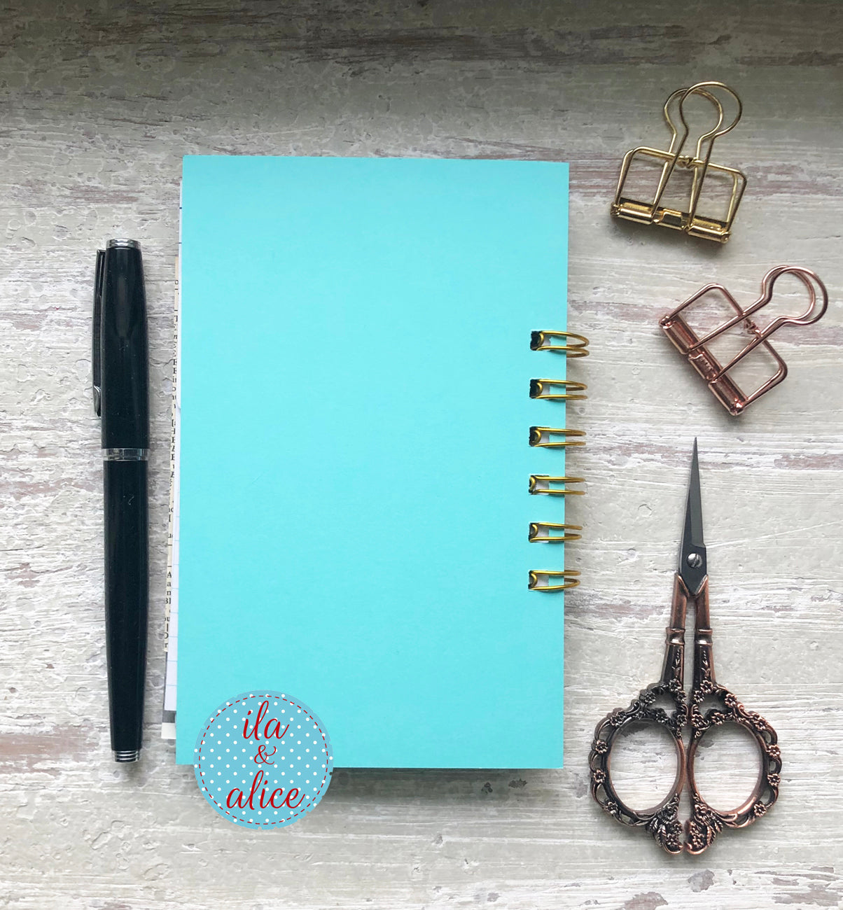 mini notebook turquoise cover