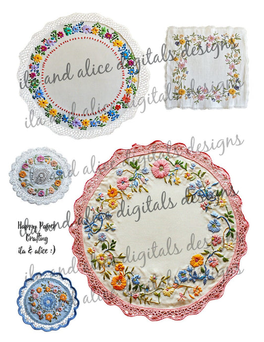 Digital Vintage Doilies Ephemera Journal ila & alice