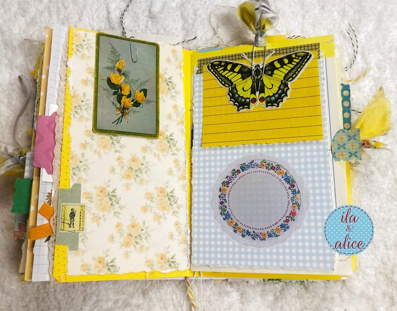 BIG Chunky Yellow Themed Junk Journal (from YouTube) Journal ila & alice