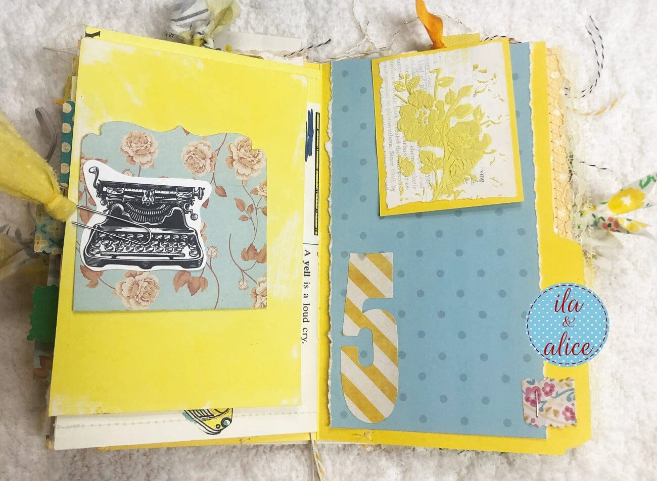 BIG Chunky Yellow Themed Junk Journal (from YouTube) Journal ila & alice