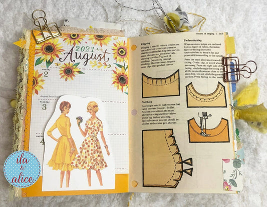 Chunky Yellow Themed Junk Journal (from YouTube) Journal ila & alice
