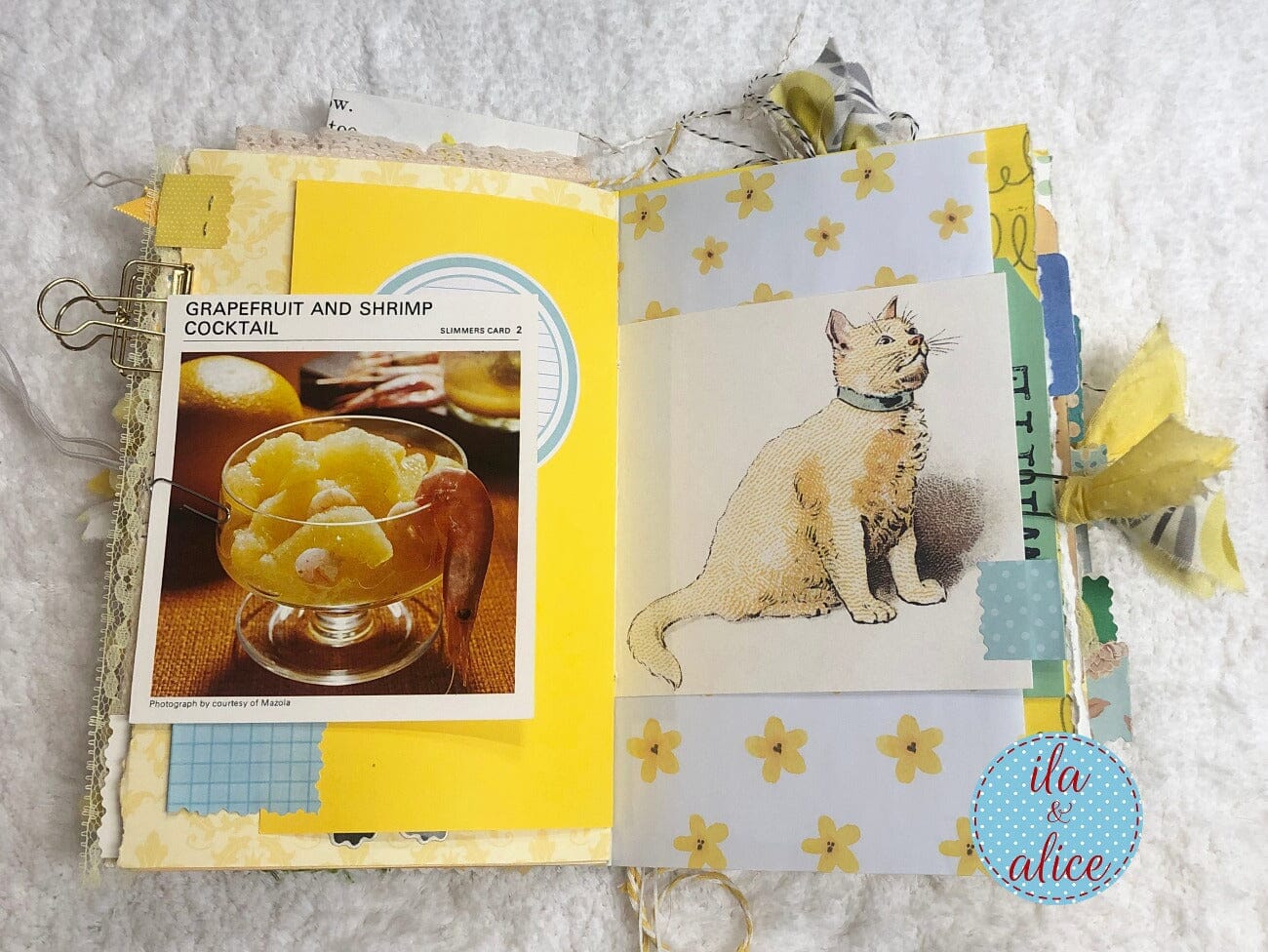 Chunky Yellow Themed Junk Journal (from YouTube) Journal ila & alice