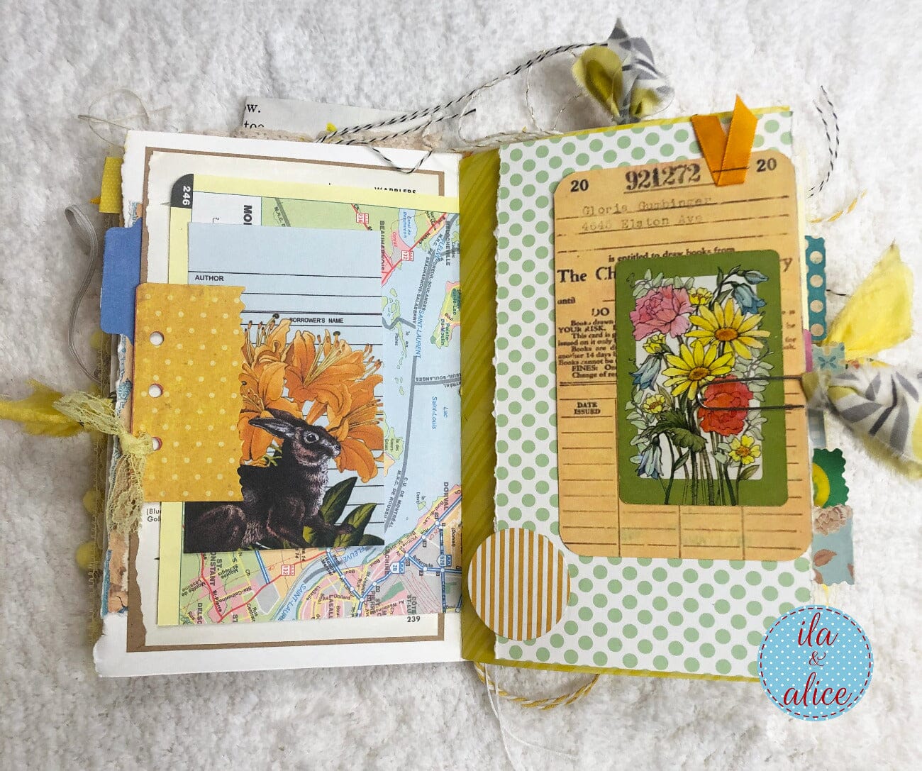 Chunky Yellow Themed Junk Journal (from YouTube) Journal ila & alice