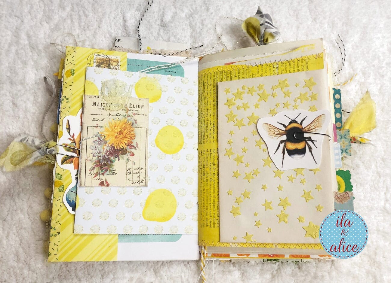BIG Chunky Yellow Themed Junk Journal (from YouTube) Journal ila & alice