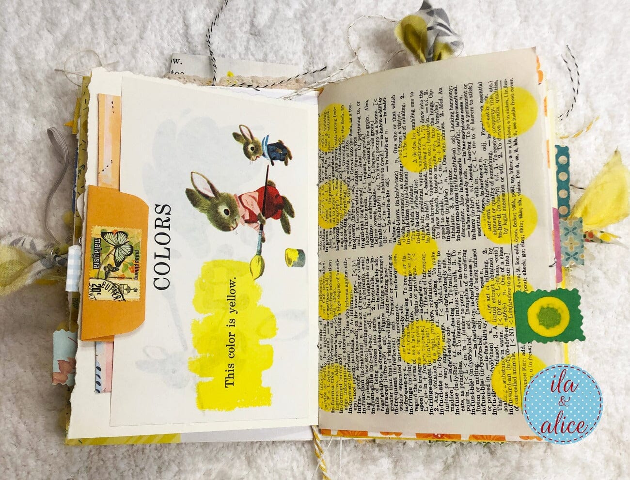 Chunky Yellow Themed Junk Journal (from YouTube) Journal ila & alice