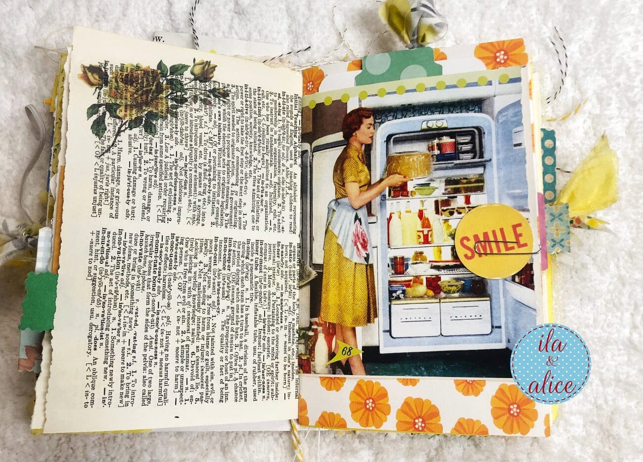 Chunky Yellow Themed Junk Journal (from YouTube) Journal ila & alice