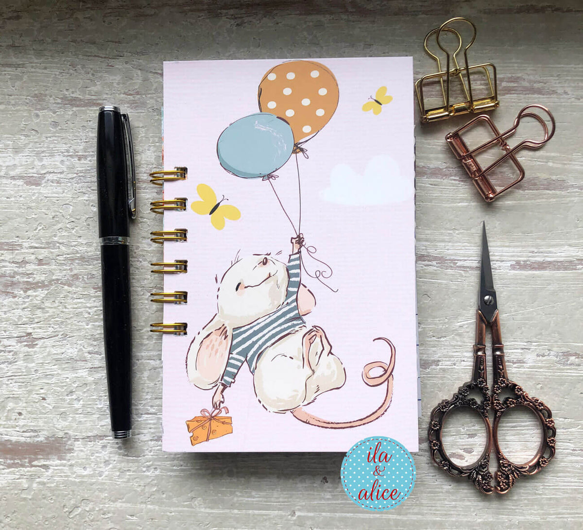 Mini Journal – Mouse with Balloons