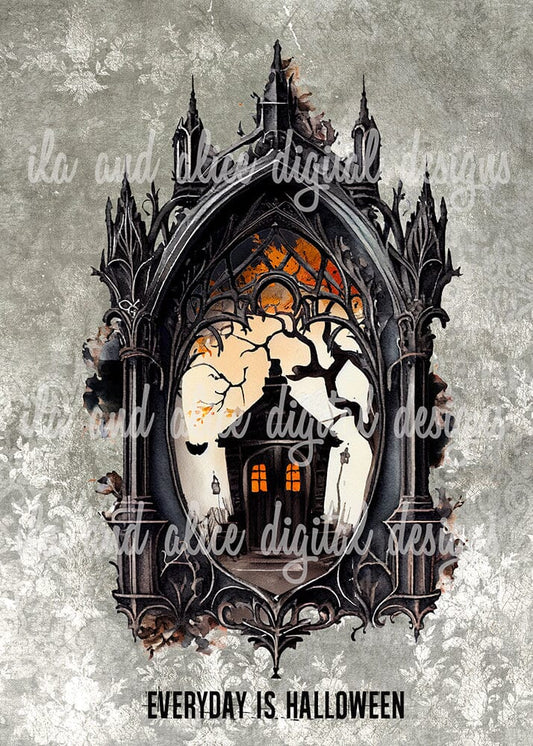 Every Day is Halloween Haunted House Postcard Set Post Cards ila & alice