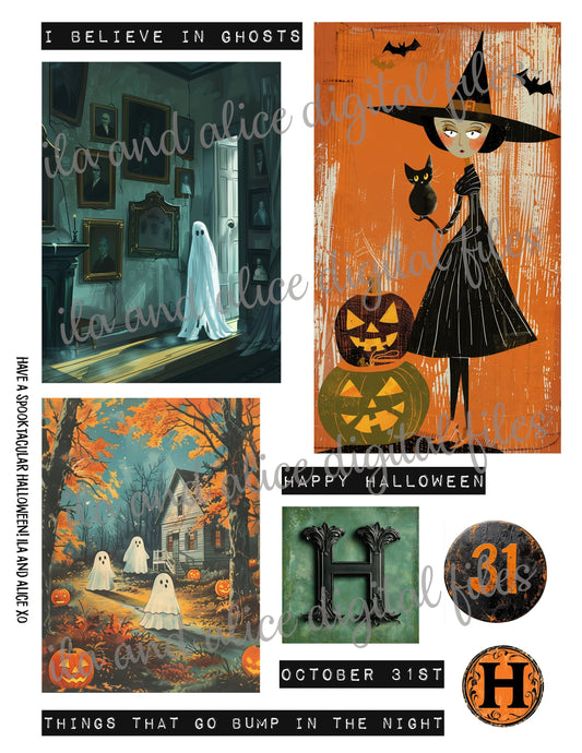 Digital Halloween Art Junk Journal Ephemera Journal ila & alice