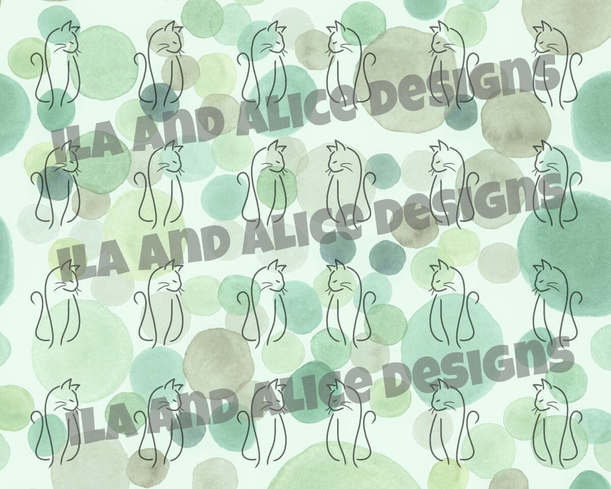 Digital Cat Junk Journal Paper-Green-5 Papers Journal ila & alice