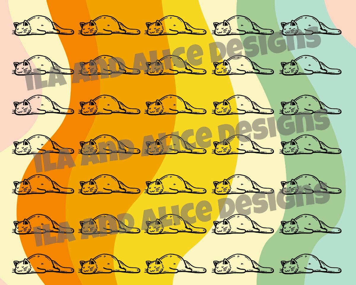 Digital Cat Junk Journal Paper-Retro Brights-5 Papers Journal ila & alice