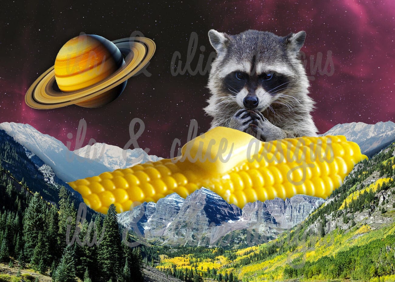 Funny Sci Fi Animals in Surreal Collage Art Postcards Post Cards ila & alice 