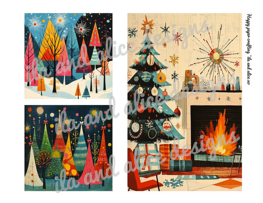 Bright Mid-Century Christmas Journal Tags Journal ila & alice