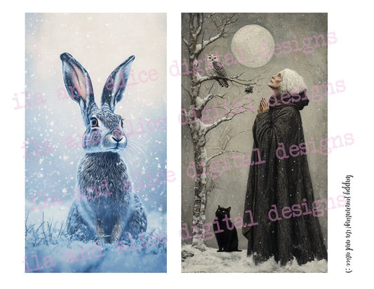 Digital Winter Junk Journal Ephemera Kit (from YouTube) Journal ila & alice