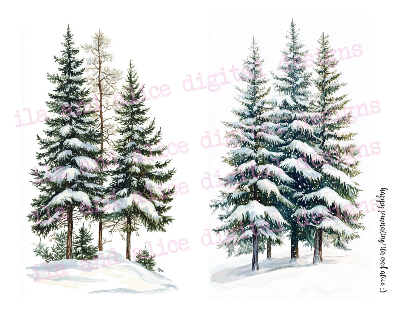 Digital Winter Junk Journal Ephemera Kit (from YouTube) Journal ila & alice