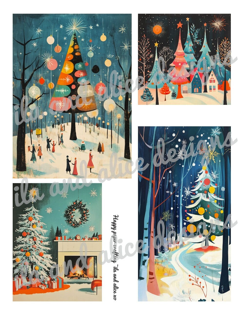 Bright Mid-Century Christmas Journal Tags Journal ila & alice